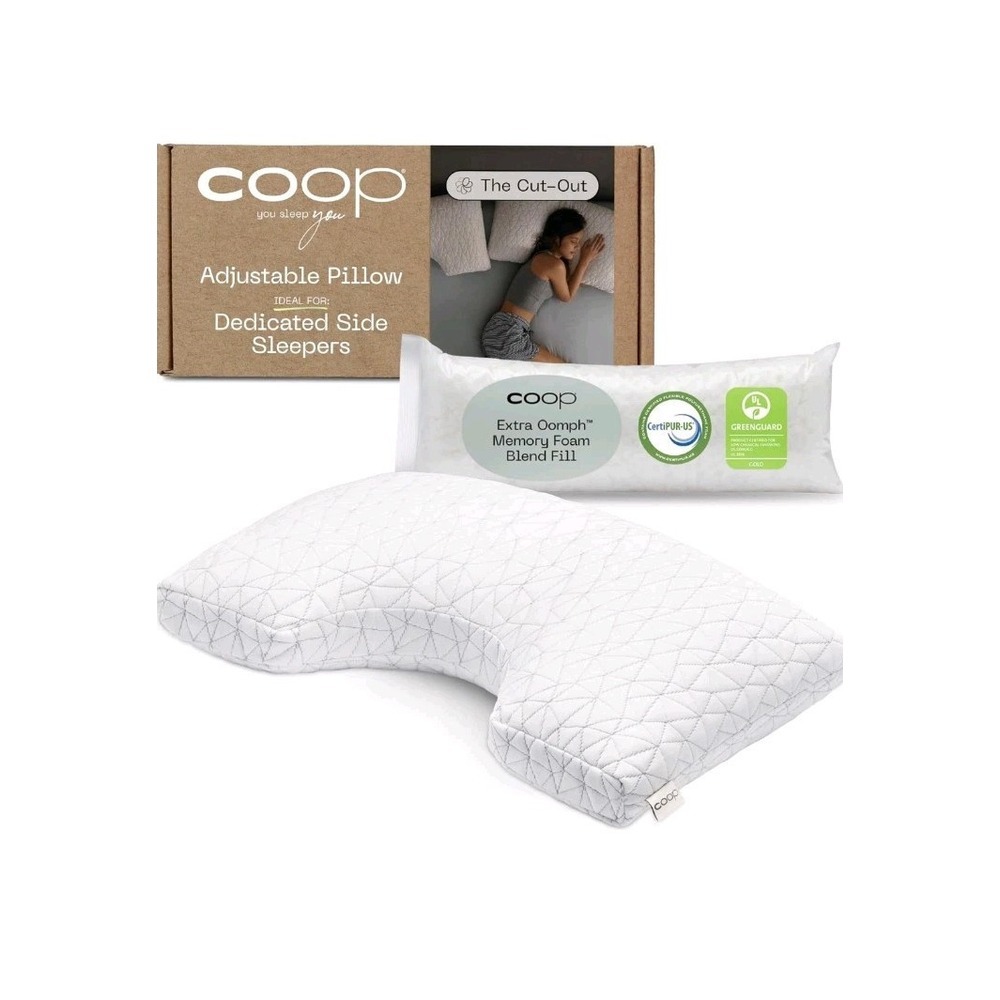 Coop Home Goods Original Crescent Adjustable Pillow, Queen Bed Pillows for...